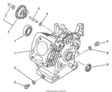 Cylinder Block Diagram and Parts List for 1715-0  Briggs and Stratton Generator